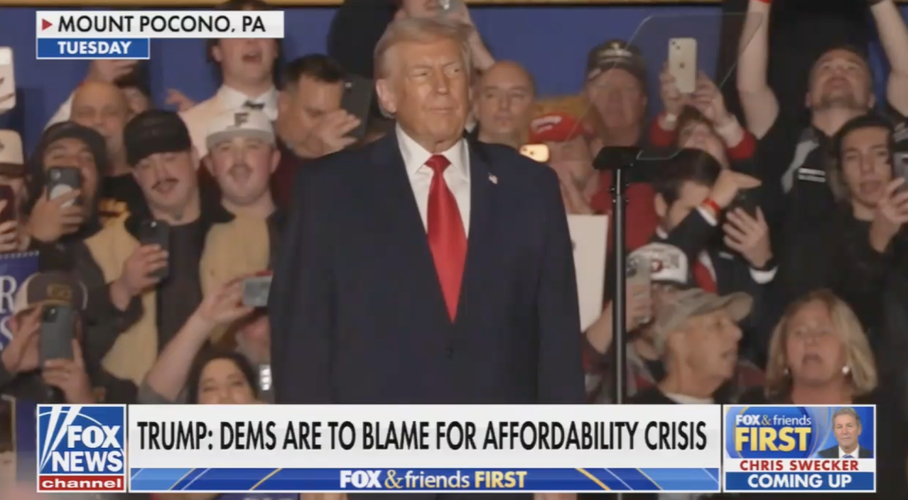 Fox News chyron: "Trump: Dems are to blame for affordability crisis"