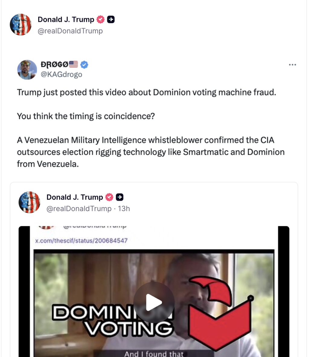 Trump promoting election conspiracy theory