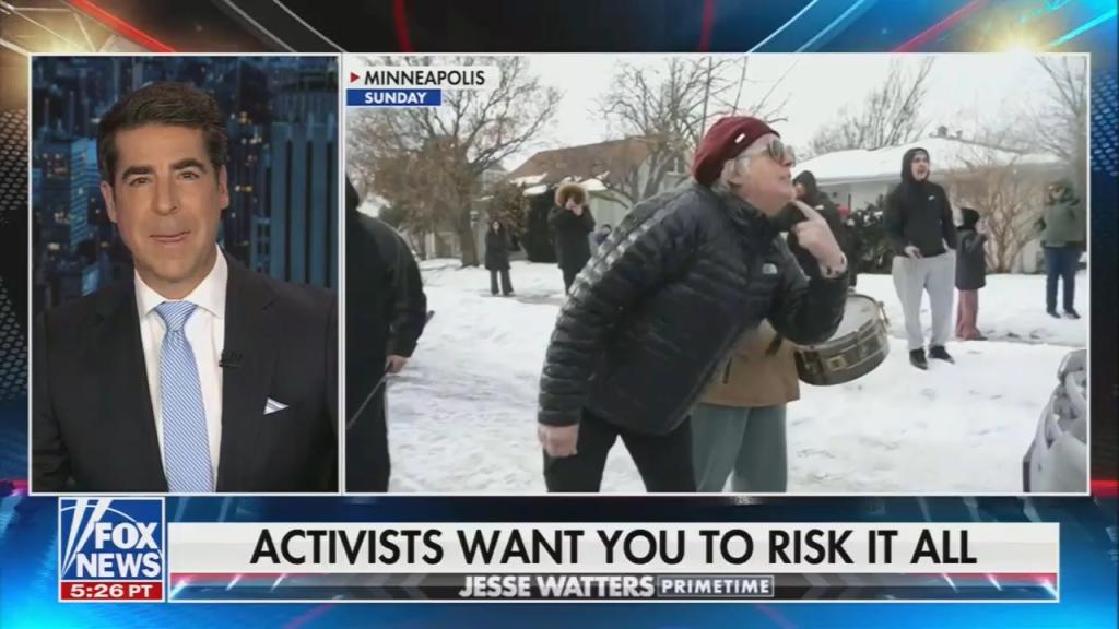 Chyron reads: “Activists want you to risk it all”