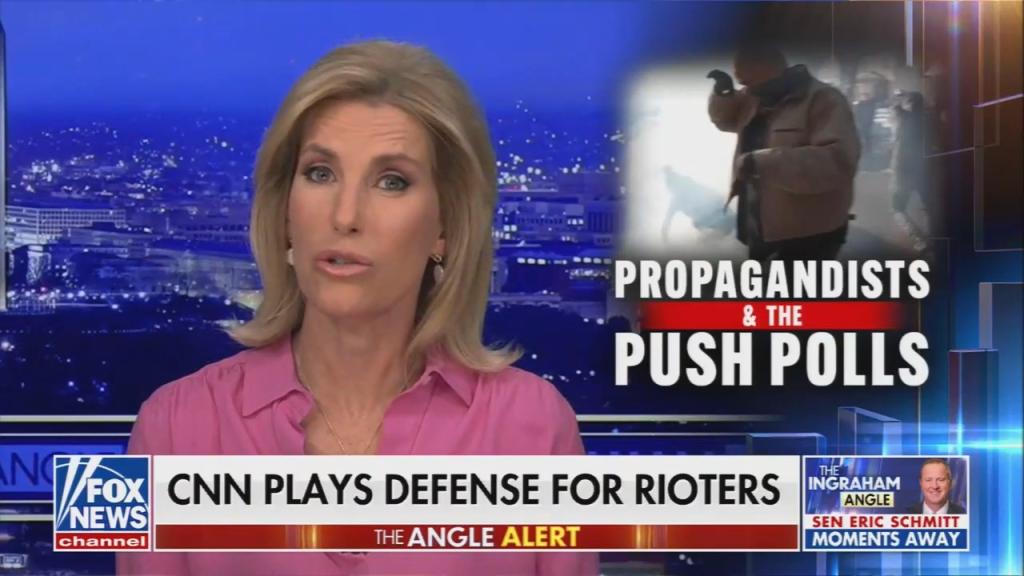 Chyron reads: “CNN plays defense for rioters”