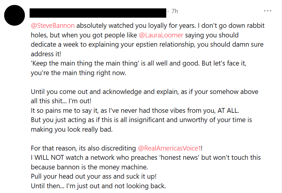 Gettr post on Bannon and Epstein 