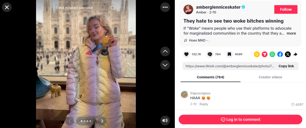 Amber Glenn wearing a gold medal