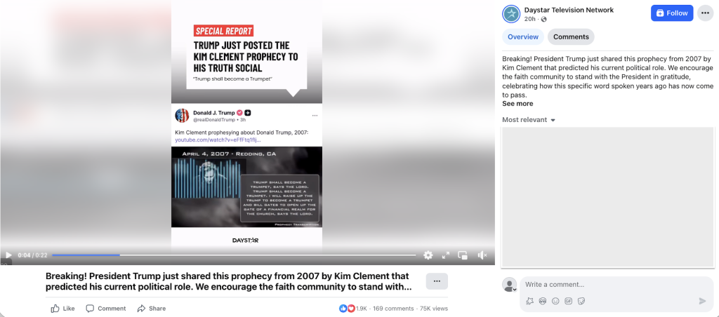 daystar trump prophecy