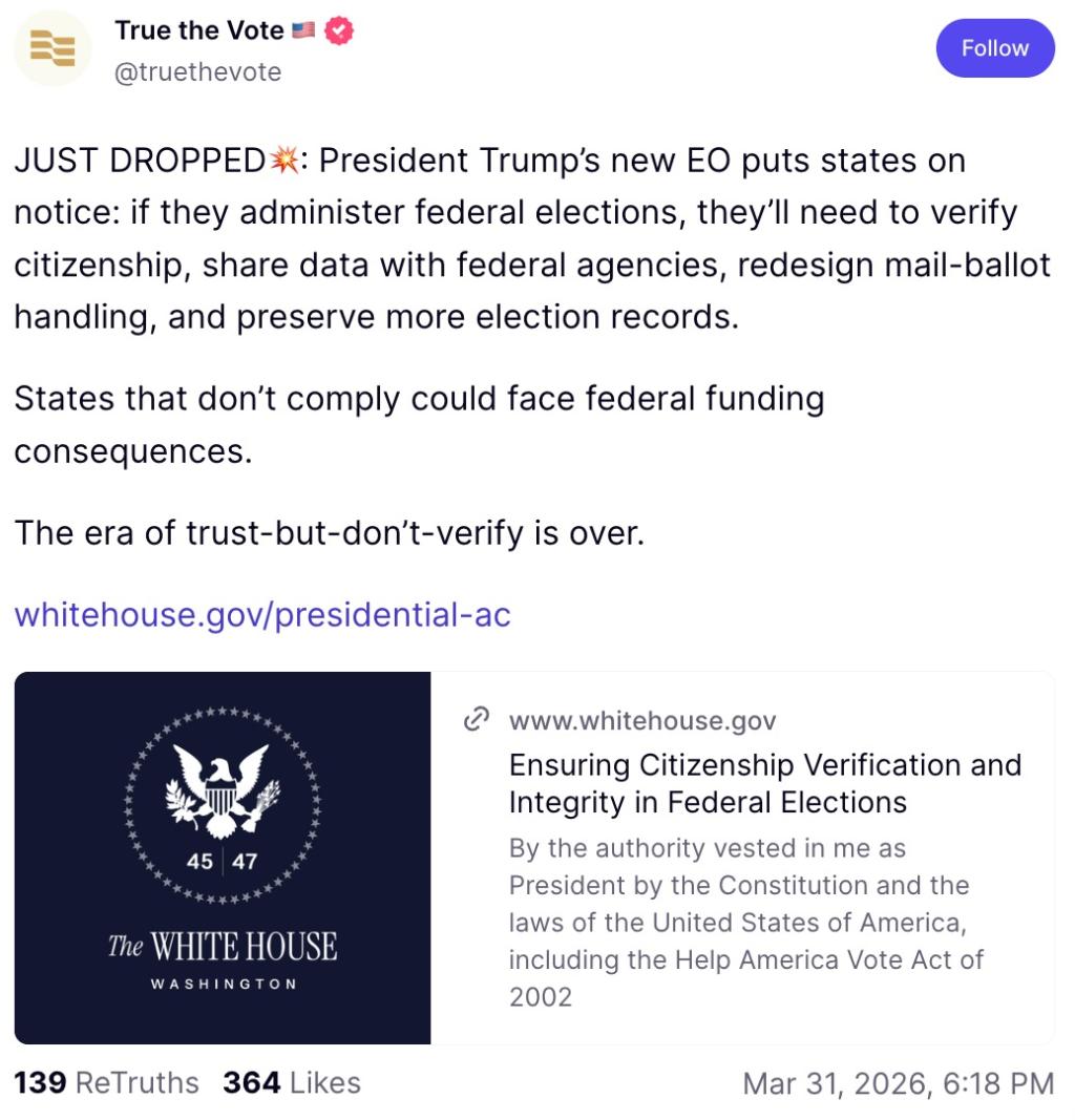 True the Vote Trump EO