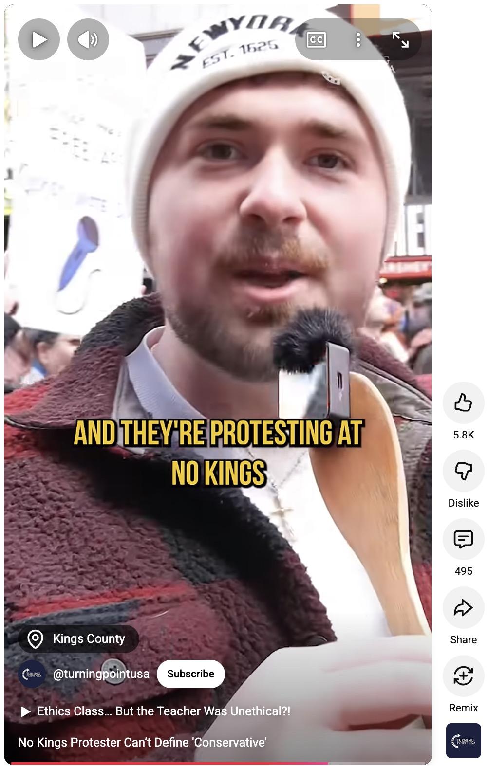 YouTube Shorts_turning point usa_bodittle at no kings protest_3-30-26