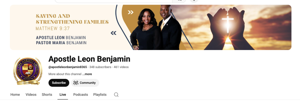 leon benjamin apostle yt 