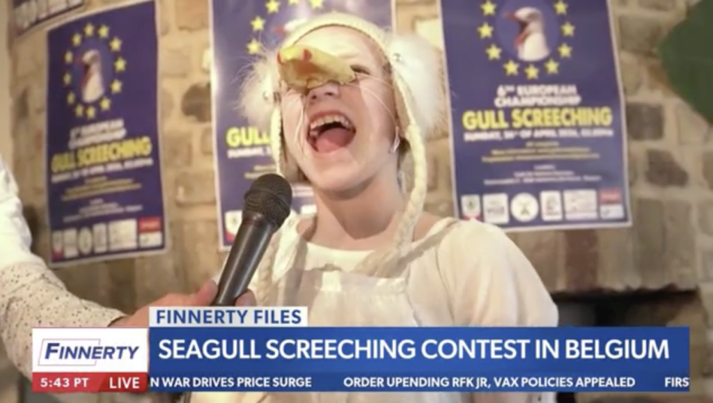 Newsmax screenshot of bird screeching contest