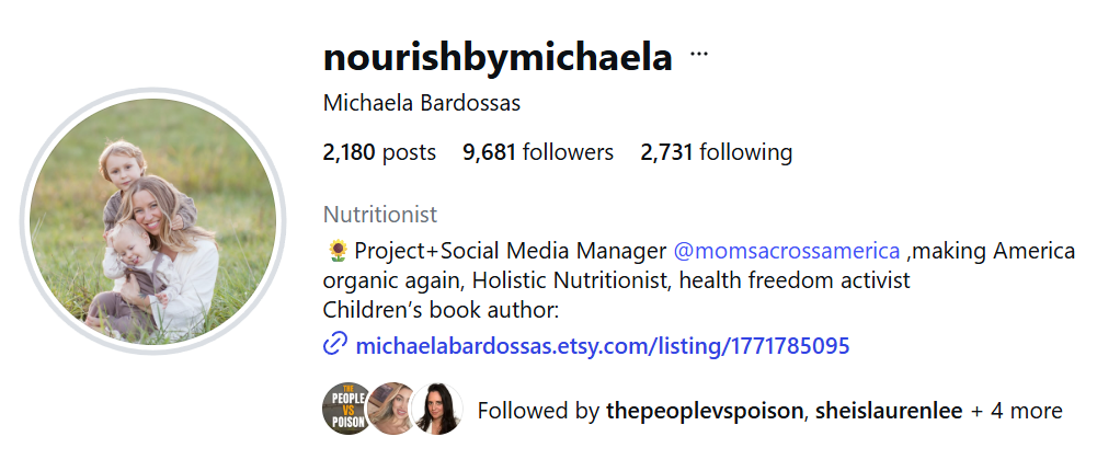 Michaela Bardossas, Instagram