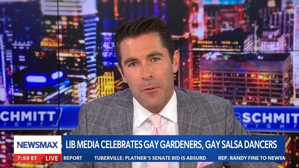 Newsmax screenshot on libs celebrating gay gardeners