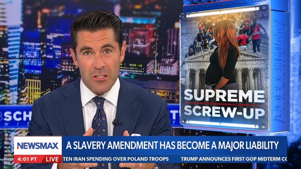 Newsmax screenshot on slavery amendment 