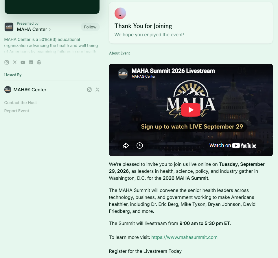 MAHA Summit 2026 Live Stream
