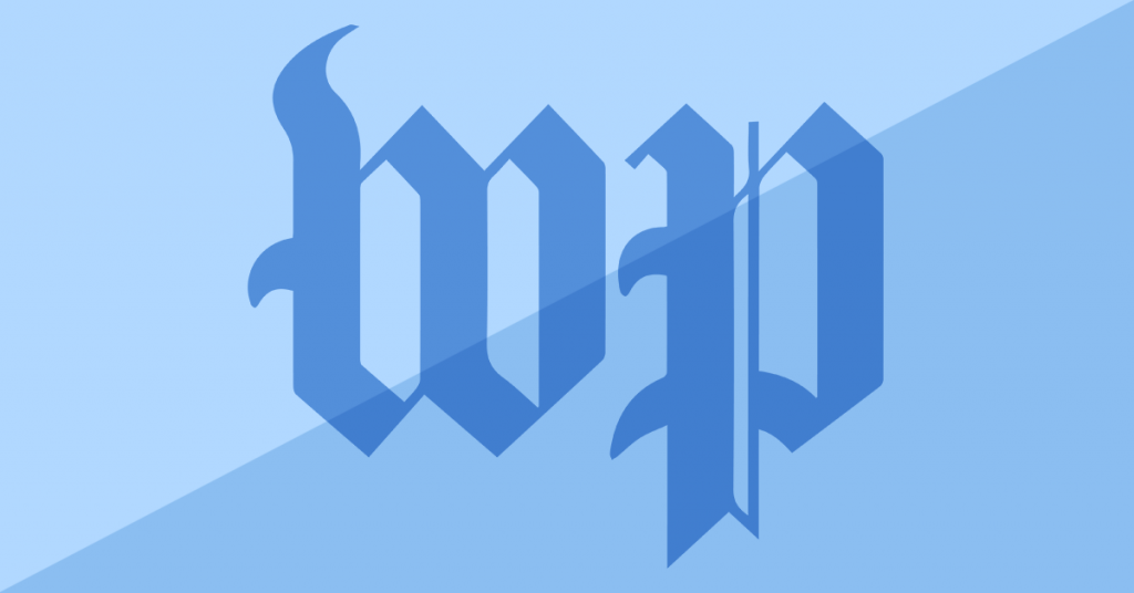 Washington Post logo with blue background